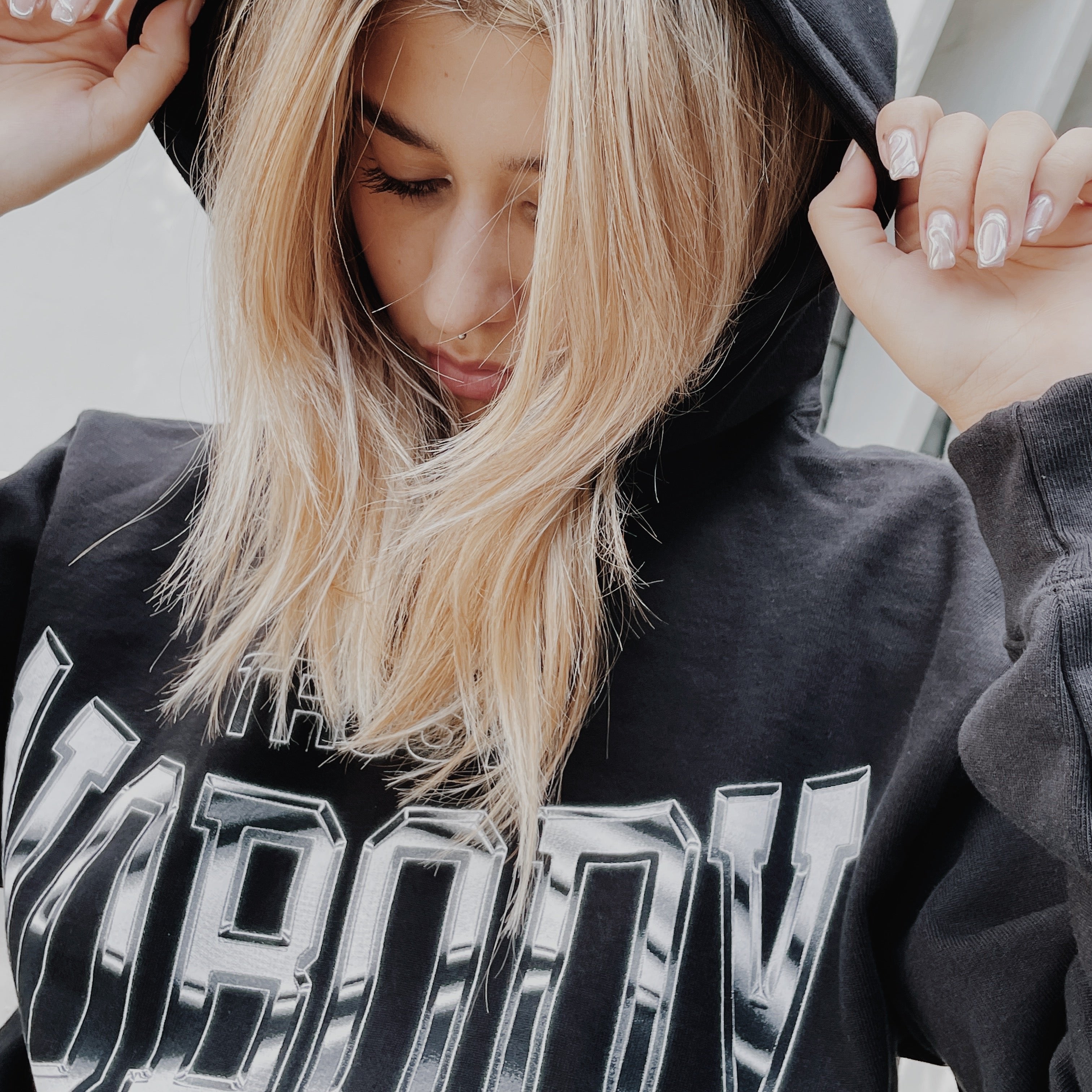 No Mercy Co"Trust Nobody" Chrome Logo Hoodie