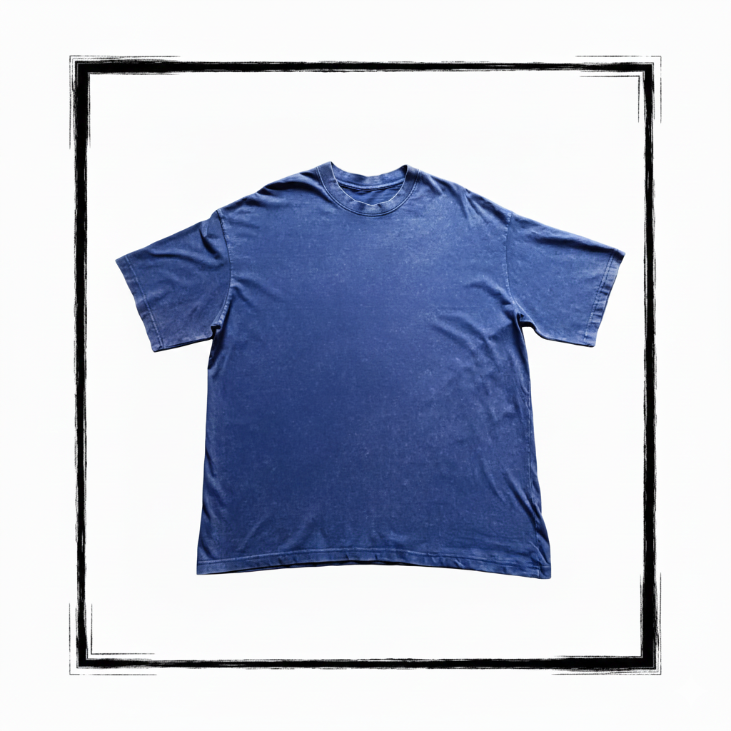 Playera Acid Wash azul 230 Gramos