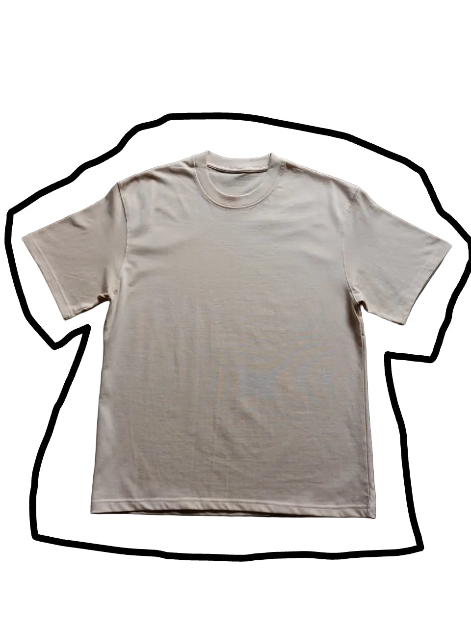Playera Oversize 320 Gramos Crema | Blank-US Algodón Premium Heavyweight