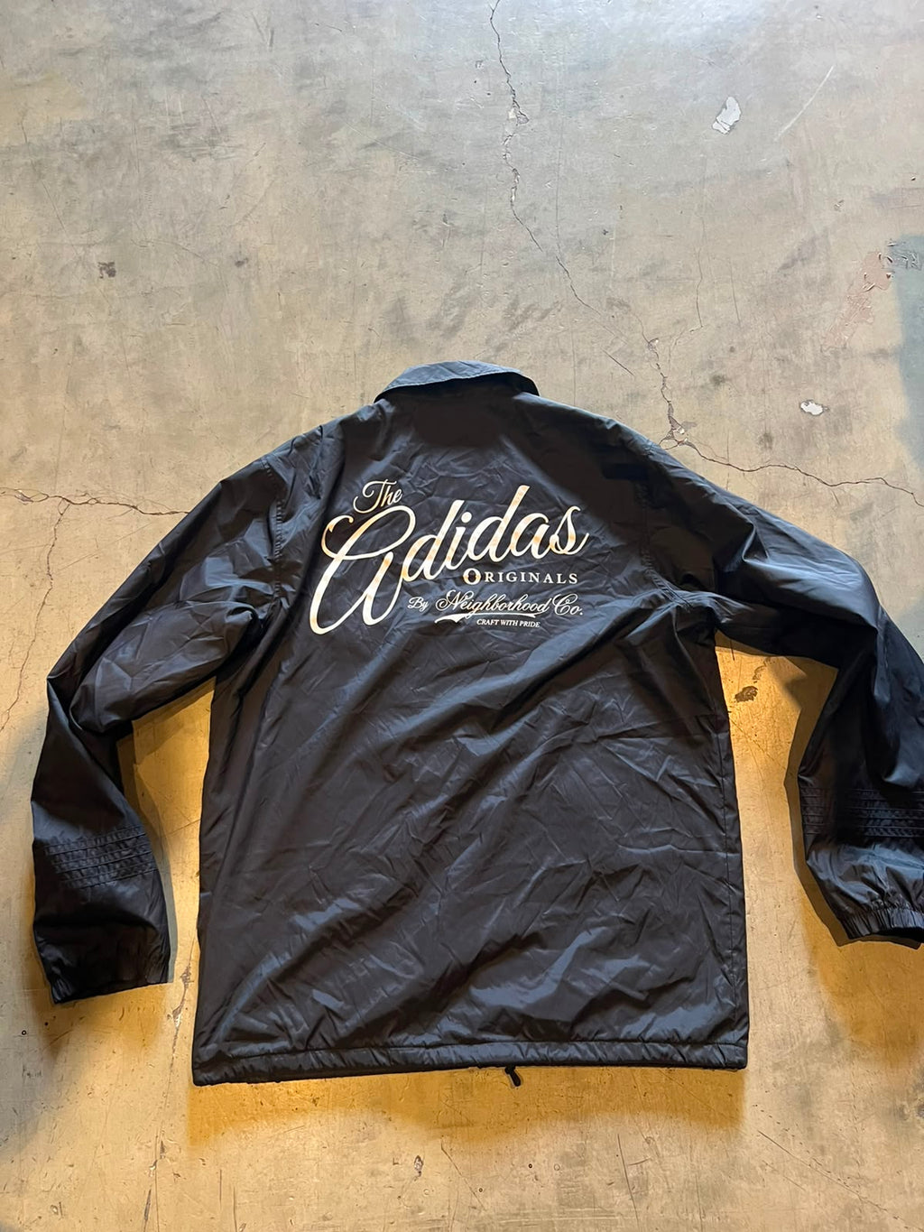 Vintage adidas Originals x Neighborhood Coach Jacket Black 2014 S (Chica amplia / Fit amplio)