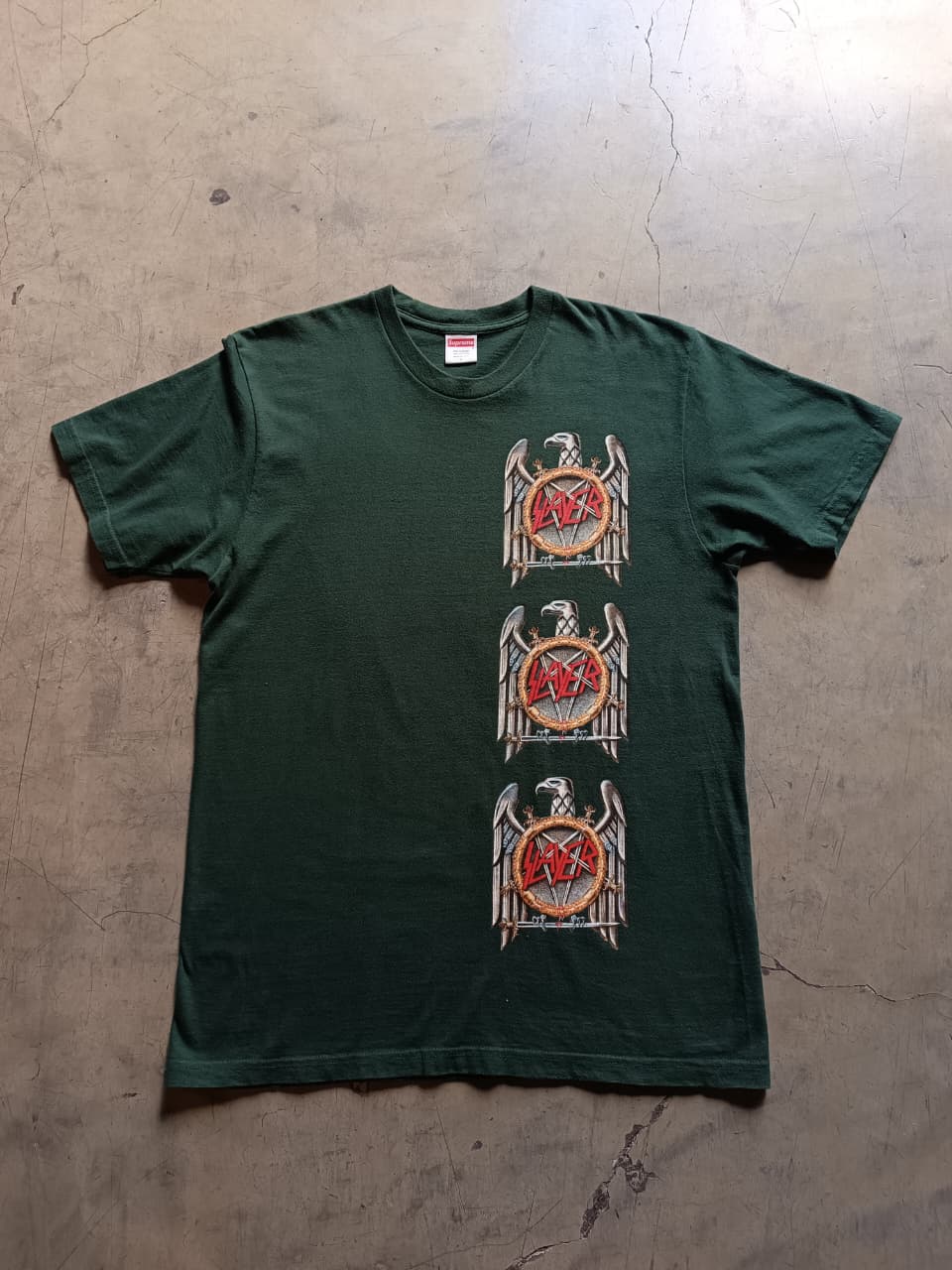Supreme x Slayer Eagle Tee Dark Green – FW16 2016
