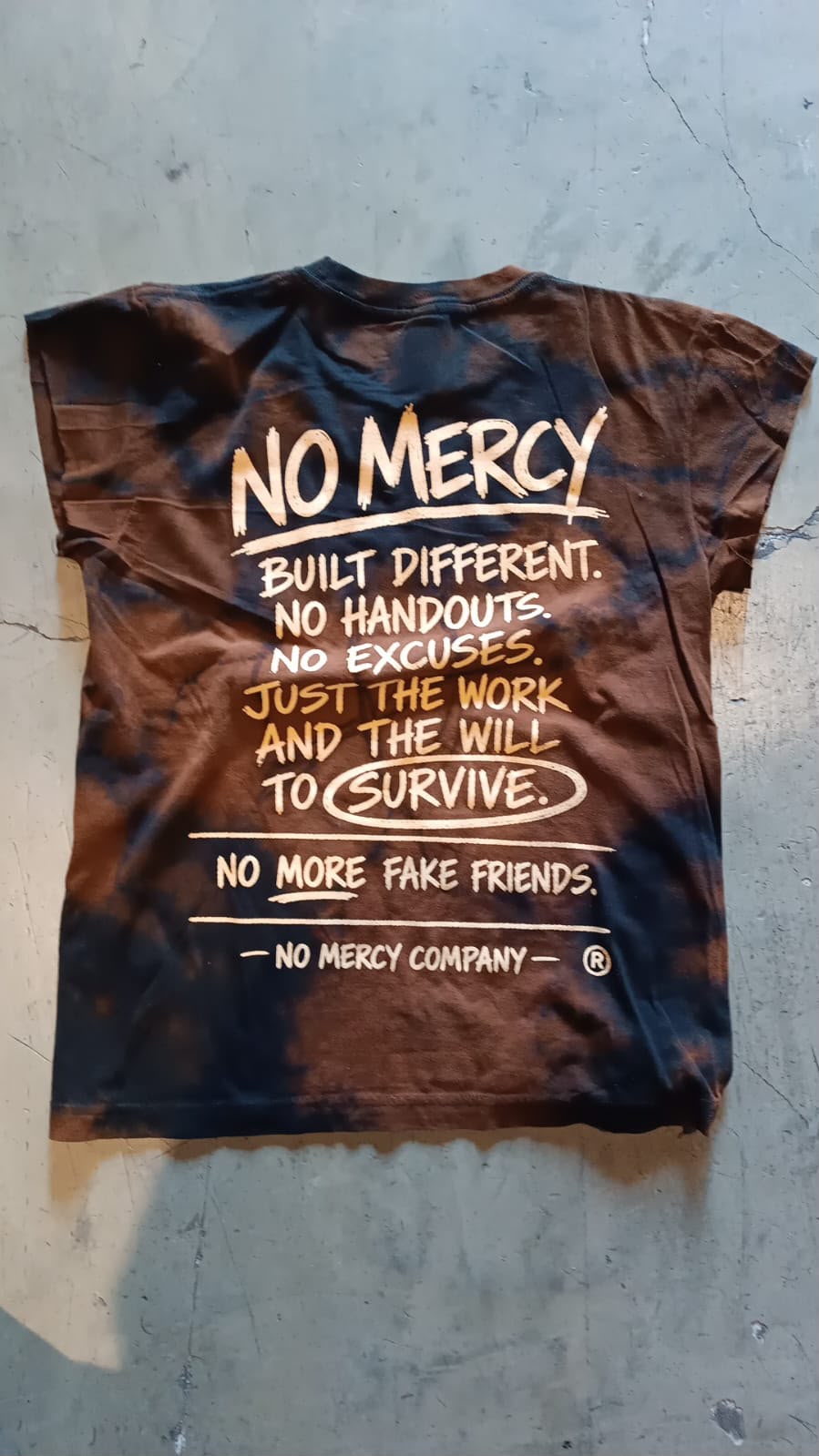 NO MERCY CODE SLEEVELESS TEE – Brown / Black