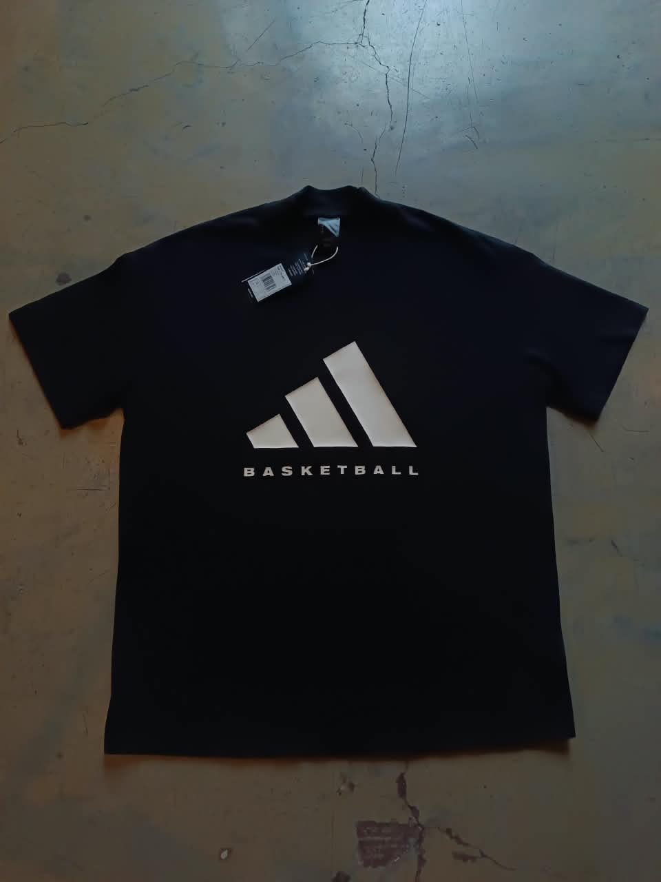 adidas Basketball Oversized Logo Tee Black